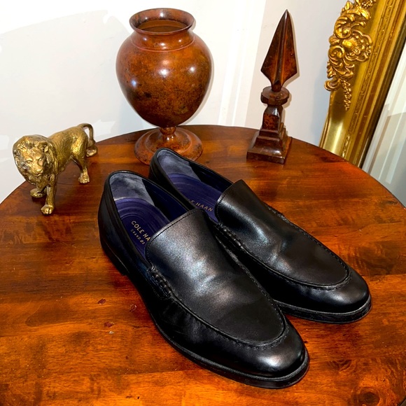 COLE HAAN GRAND.OS Men’s Black Leather Slip On Shoes Size 13 - Picture 1 of 7